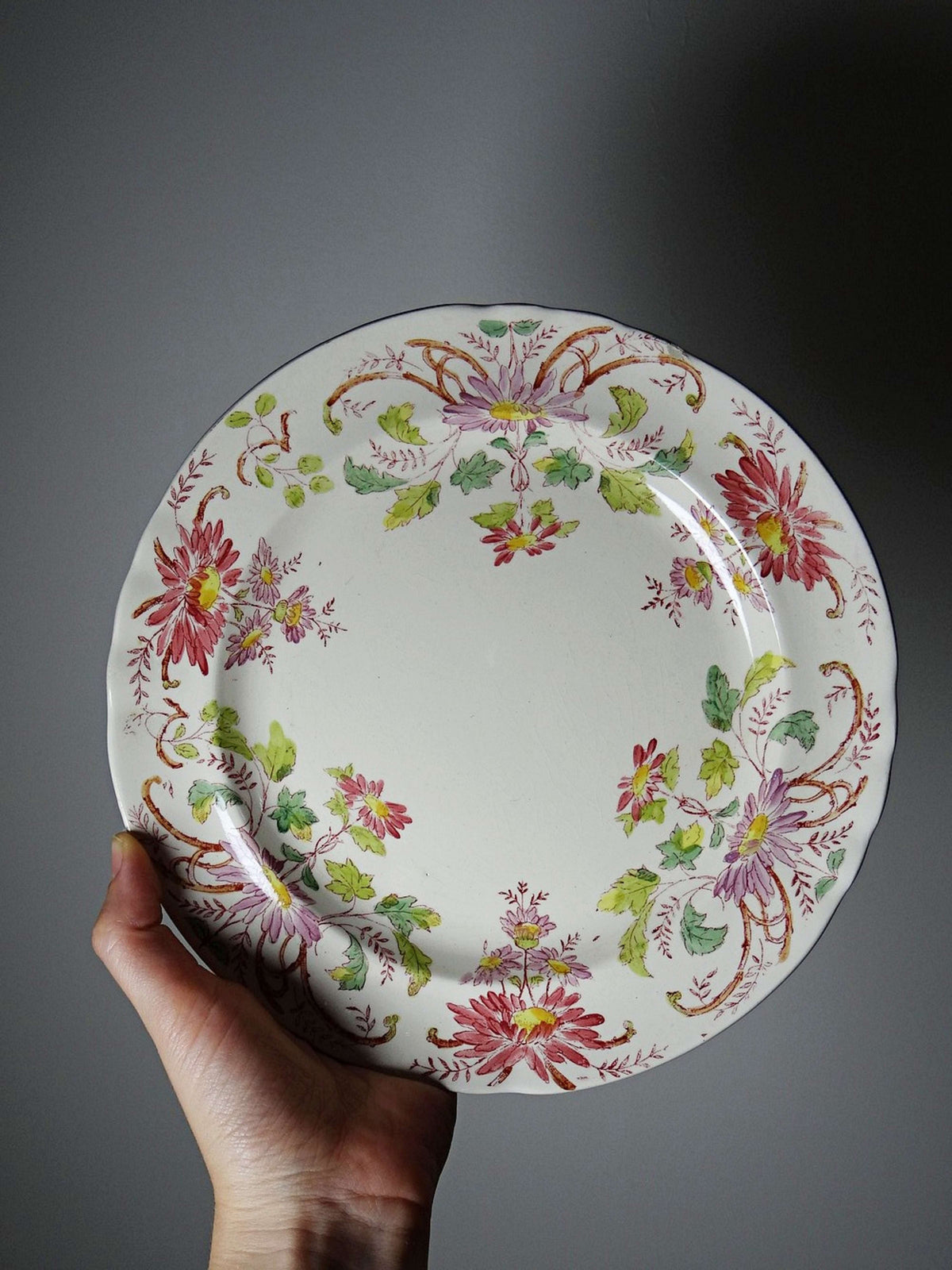Set von 4 Vintage Dessertteller "Pâquerettes" von Longchamp