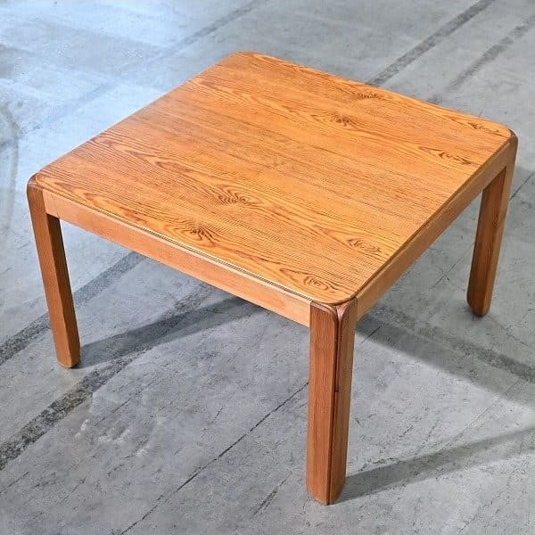 Vintage Beistelltisch aus Kiefernholz, quadratisch, skandinavisch, gebraucht