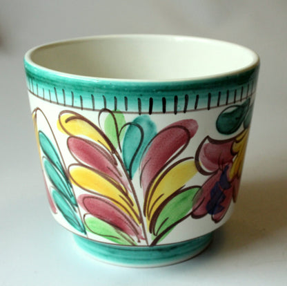 Vintage Blumentopf Weser Keramik Veckerhagen mit floralen Motiven