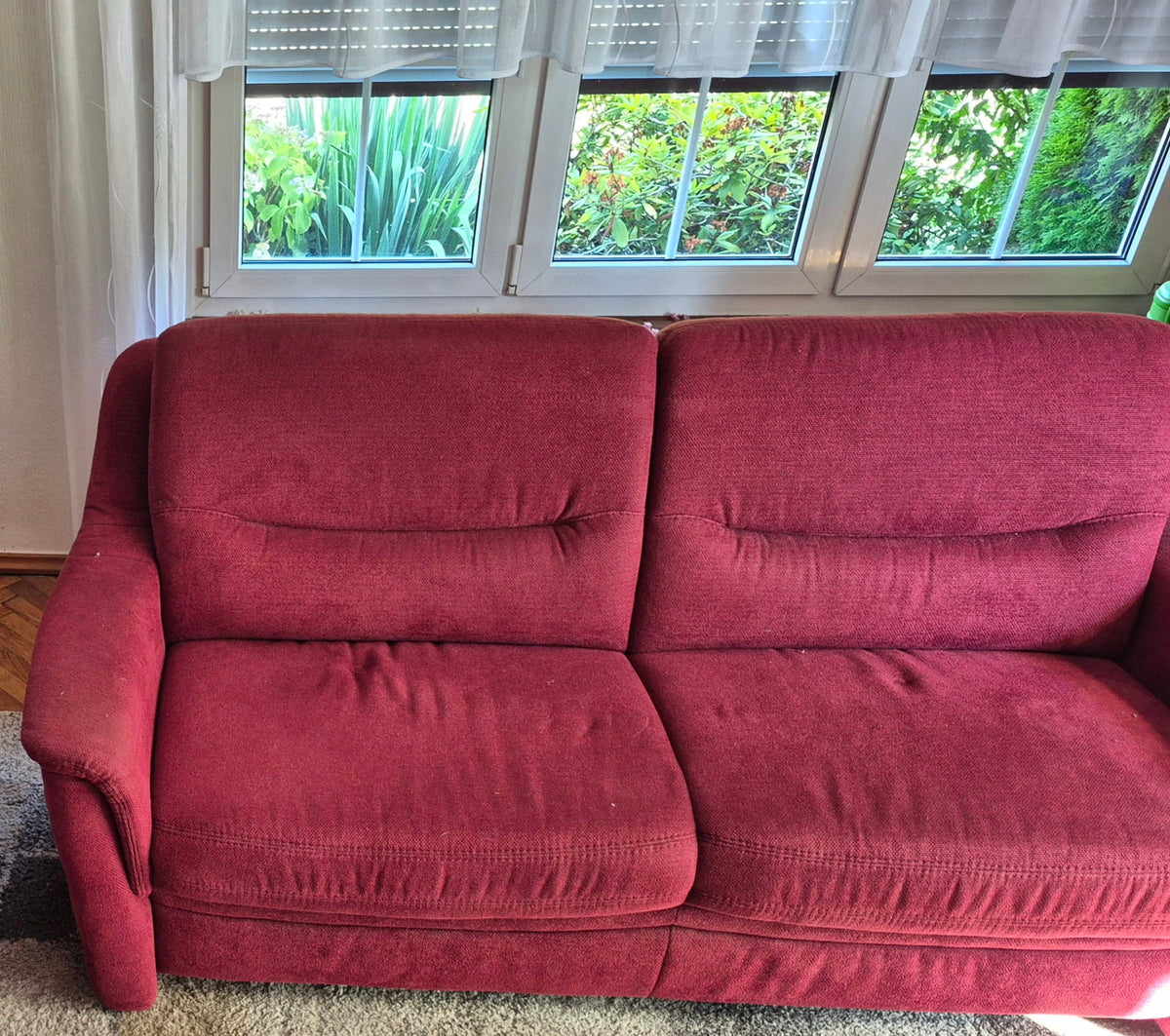 Polstergruppe Isabella von Möbel Braun, Set von 2 Sofas in Bordeaux