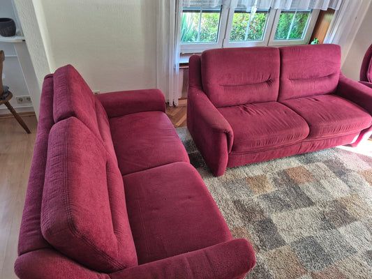 Polstergruppe Isabella von Möbel Braun, Set von 2 Sofas in Bordeaux