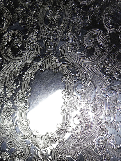Vintage Tablett Alexandre Gelb Paris aus versilbertem Metall