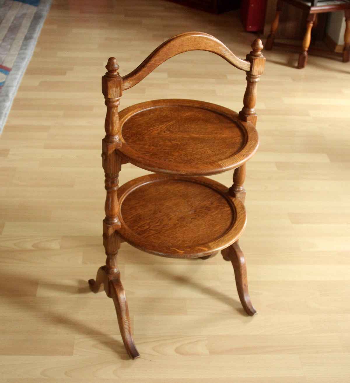 Vintage Etagere Beistelltisch aus Eiche, 1940er
