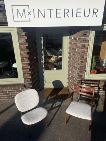 Vintage Sessel Set von 2 für Eiche und Buche Elfenbeinfarben Rotbraun