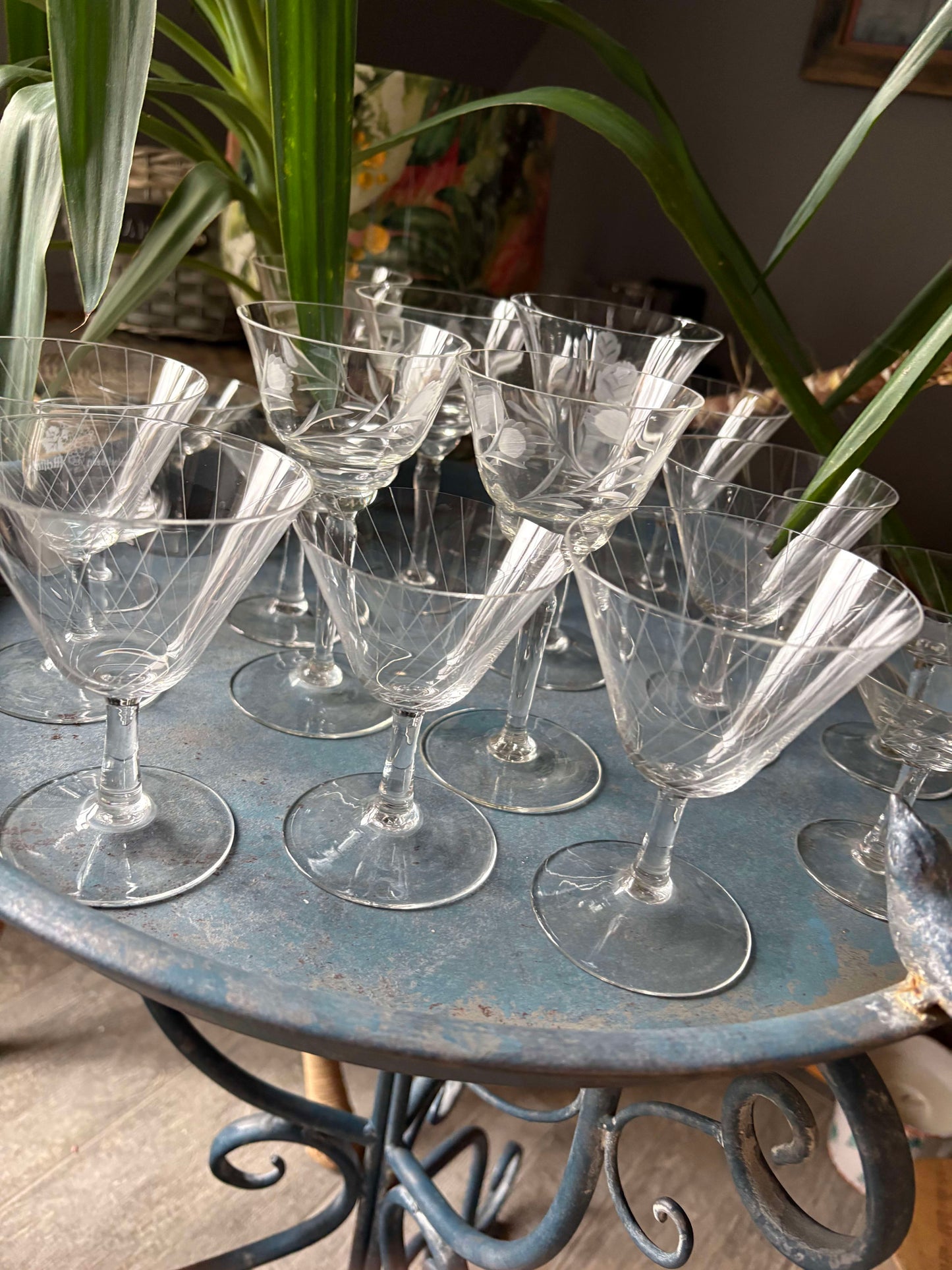 Vintage Glas Set von 17 Stück, diverse Varianten