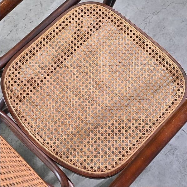 Vintage Schaukelstuhl "No.5-RU" von Akita Mokko für IDC Otsuka Möbel, Bugholz, Rattan, gebraucht
