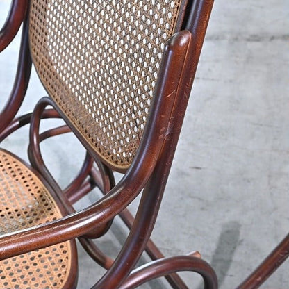 Vintage Schaukelstuhl "No.5-RU" von Akita Mokko für IDC Otsuka Möbel, Bugholz, Rattan, gebraucht