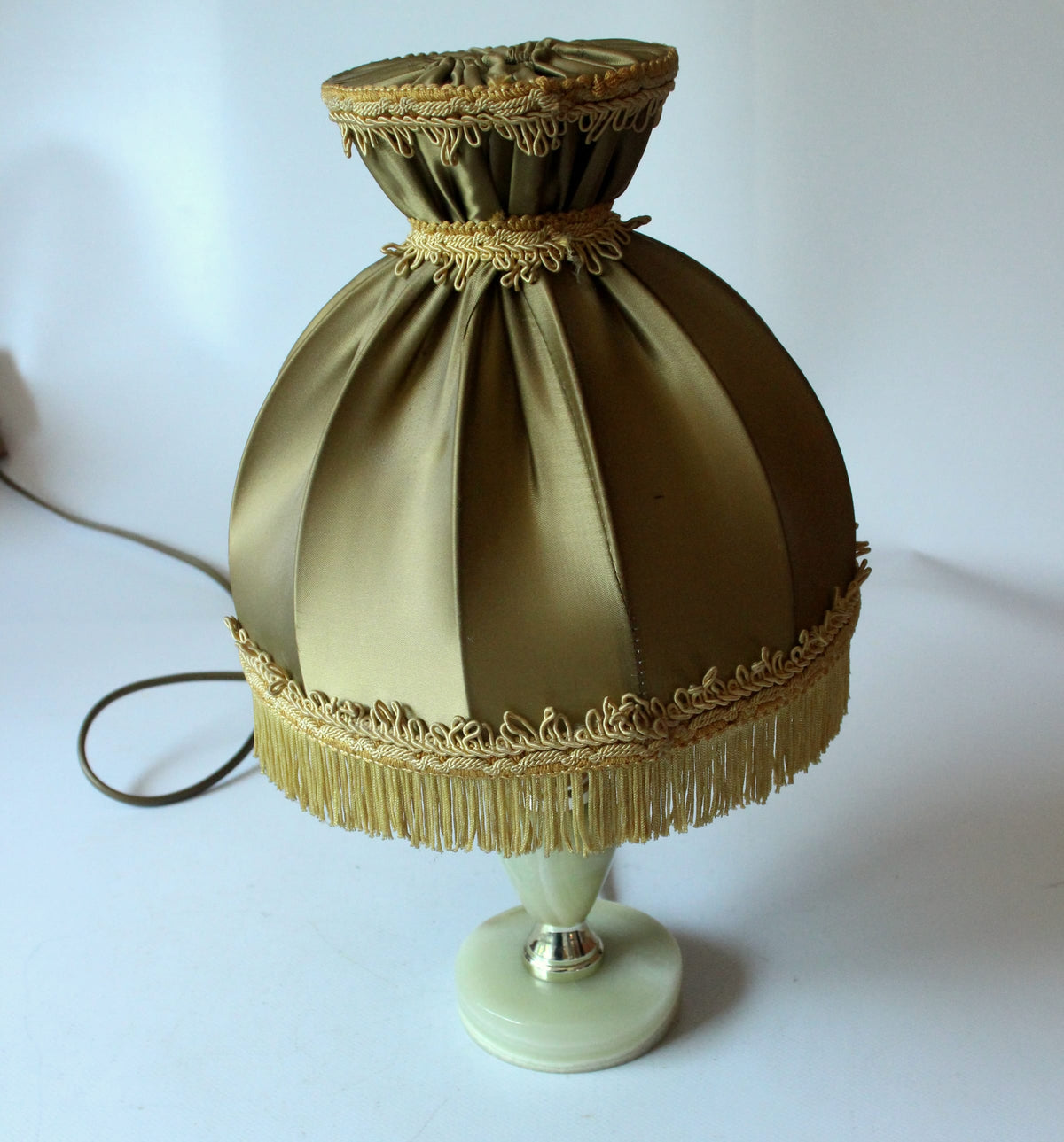 Vintage Tischlampe aus Messing und Onyx