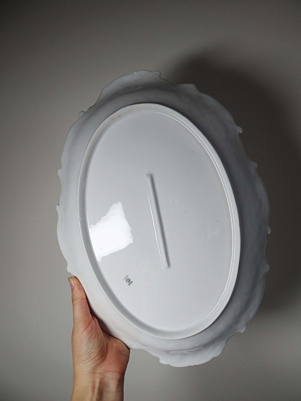 Vintage Servierplatte Limoges Porzellan Rokoko-Relief oval
