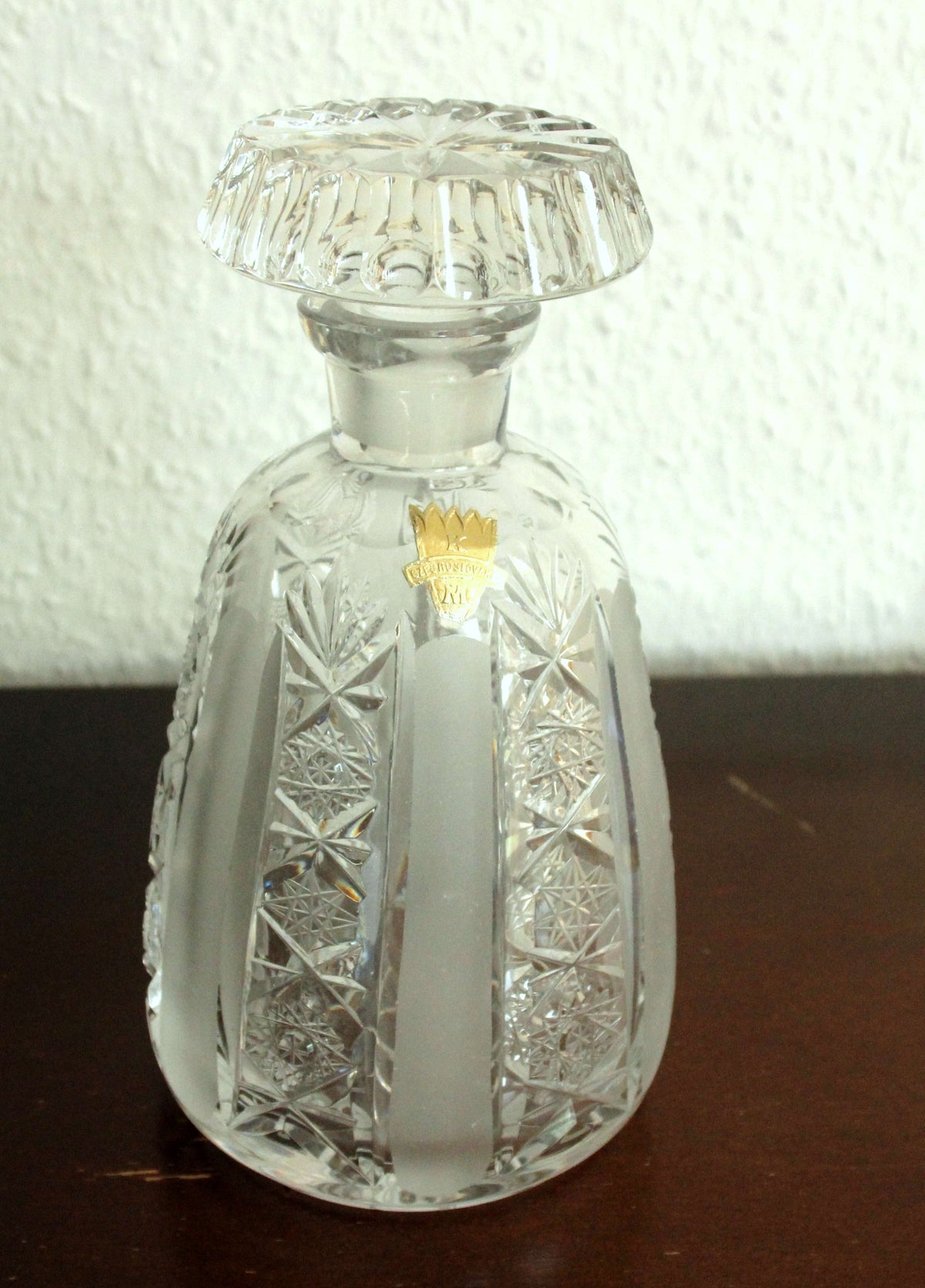 Vintage Karaffen-Set mit 5 Likörgläsern und Florentiner Tablett, Böhmen