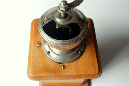 Vintage Kaffeemühle aus Holz und Metall, 1950er Jahre