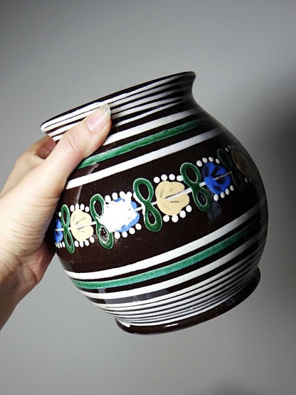 Vintage Vase von Pozdišov, Art Deco Keramik, Slowakei
