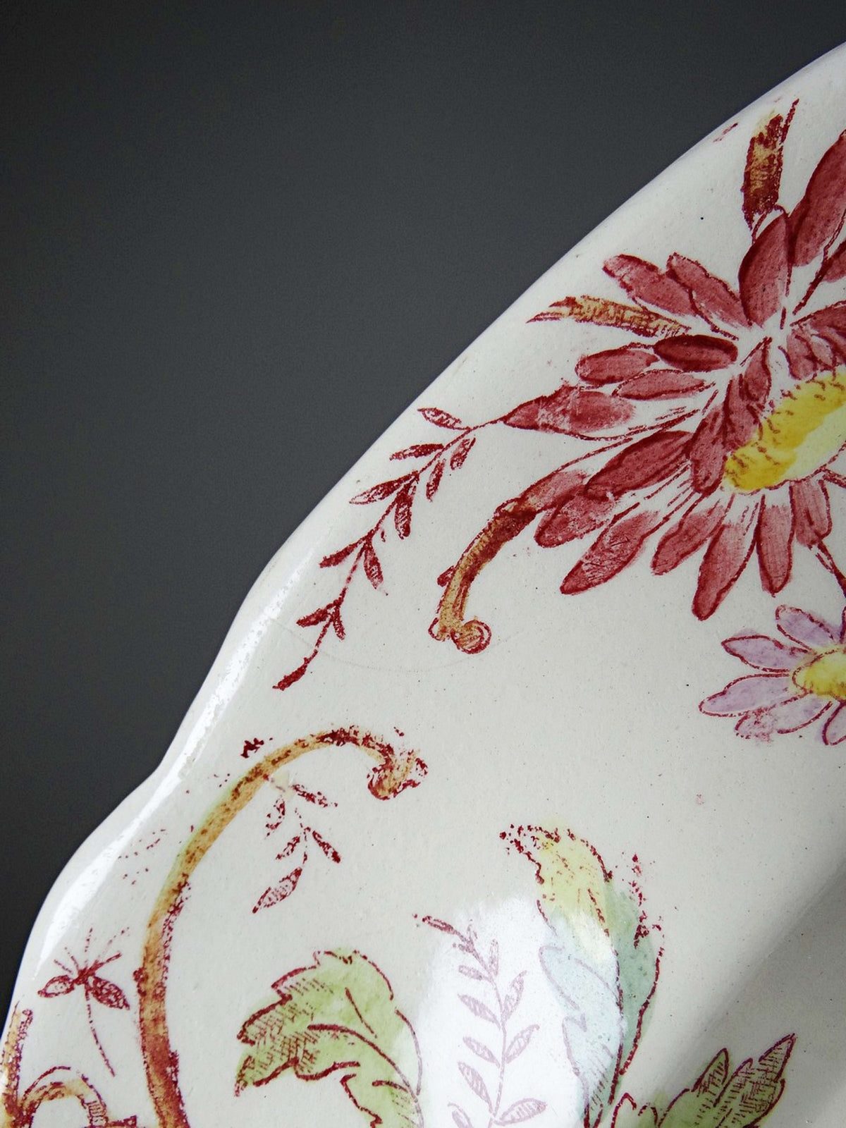 Vintage Servierplatte "Pâquerettes" von Longchamp, Art Nouveau