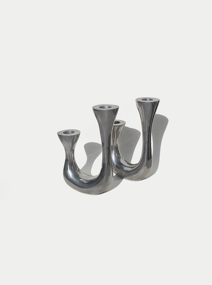 Set von 2 Vintage Kerzenhalter