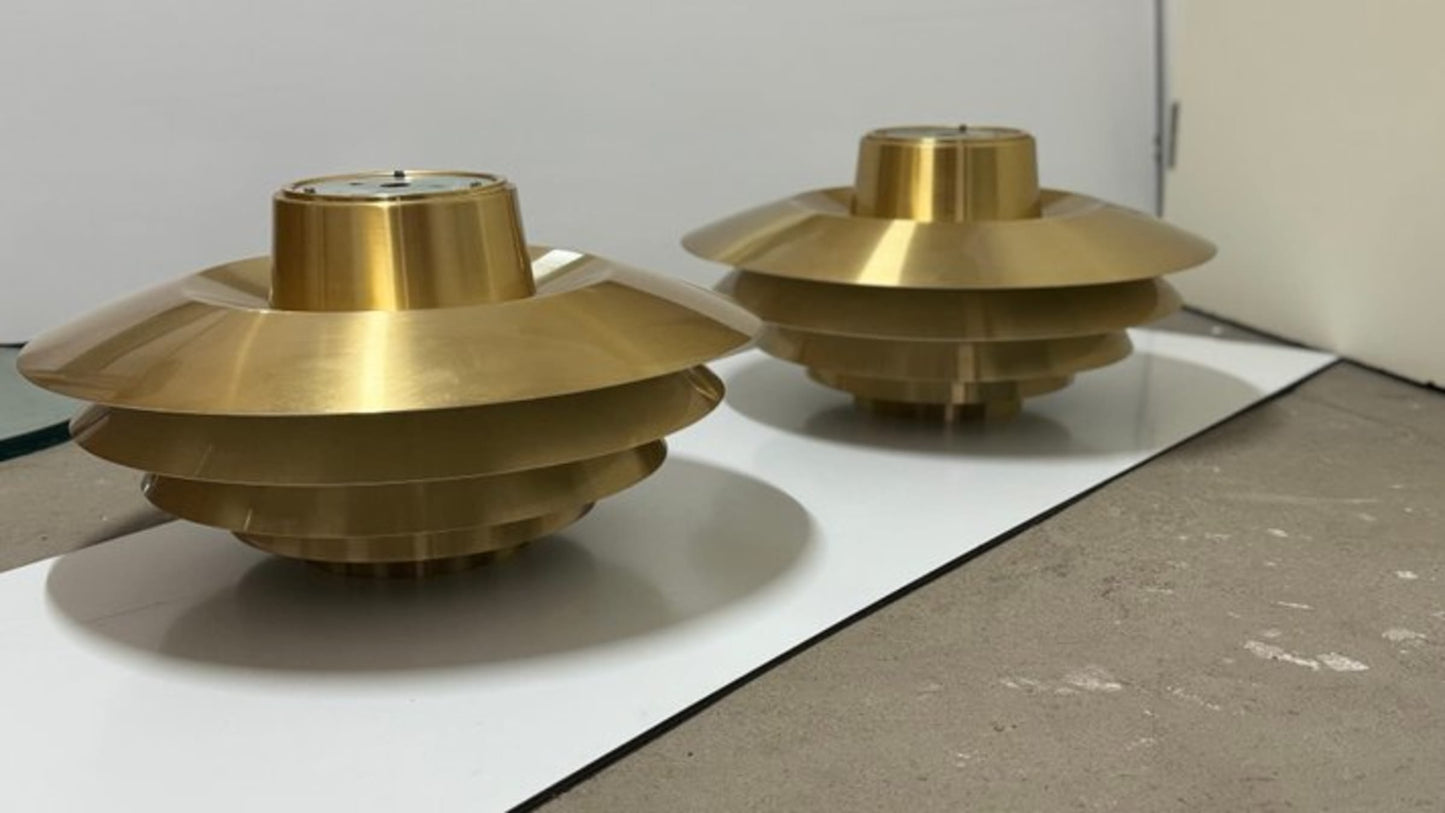 Vintage Deckenleuchte Verona von Svend Middelboe für Nordisk Solar Set von 2 Messing