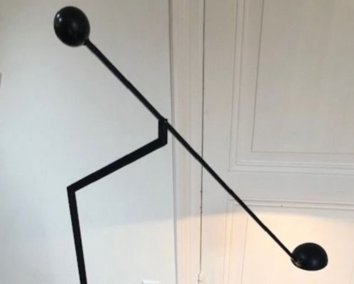 Vintage Stehlampe von Soelken für Soelken schwarz flexibel