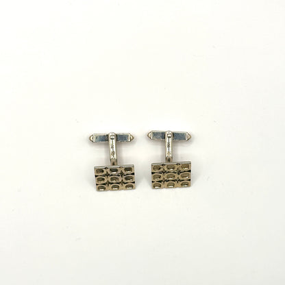 Vintage Manschettenknopf 800er Silber Reliefmuster