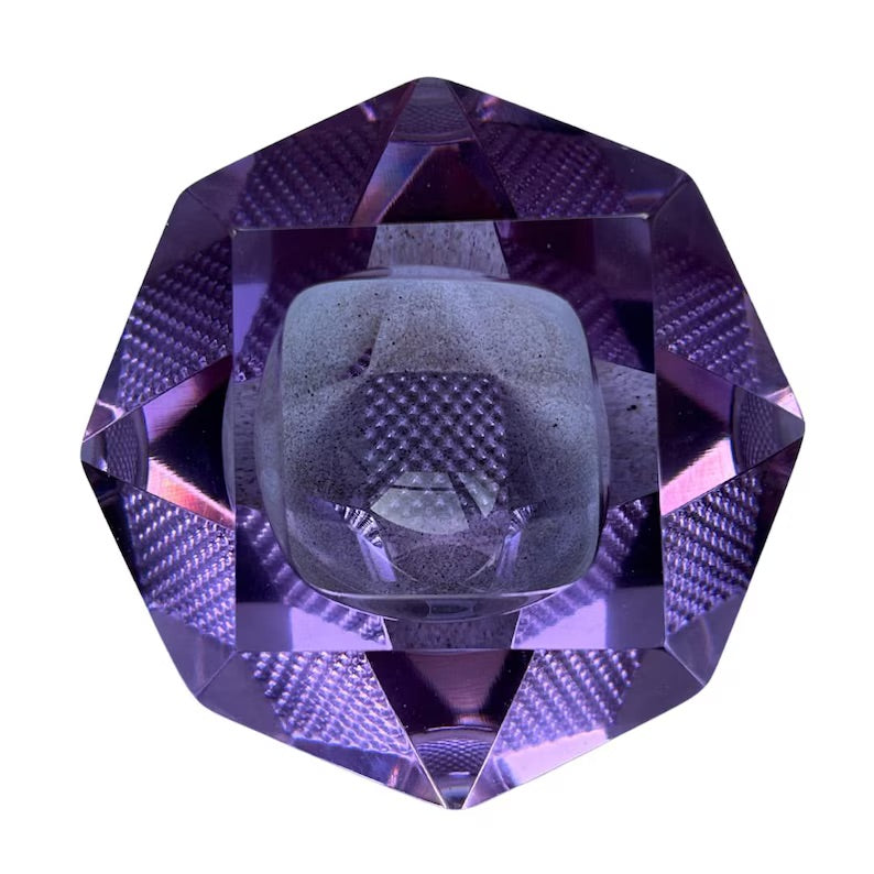 Vintage Achteckige Glasschale Lila