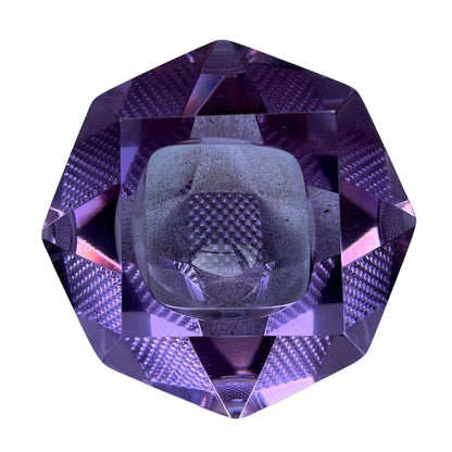 Vintage Achteckige Glasschale Lila