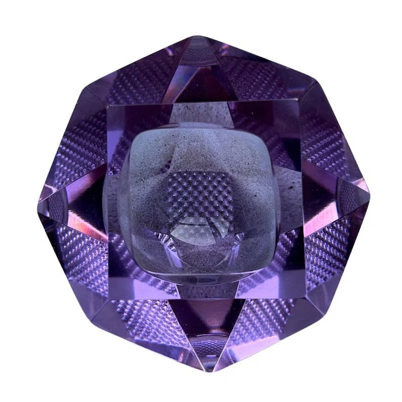 Vintage Achteckige Glasschale Lila