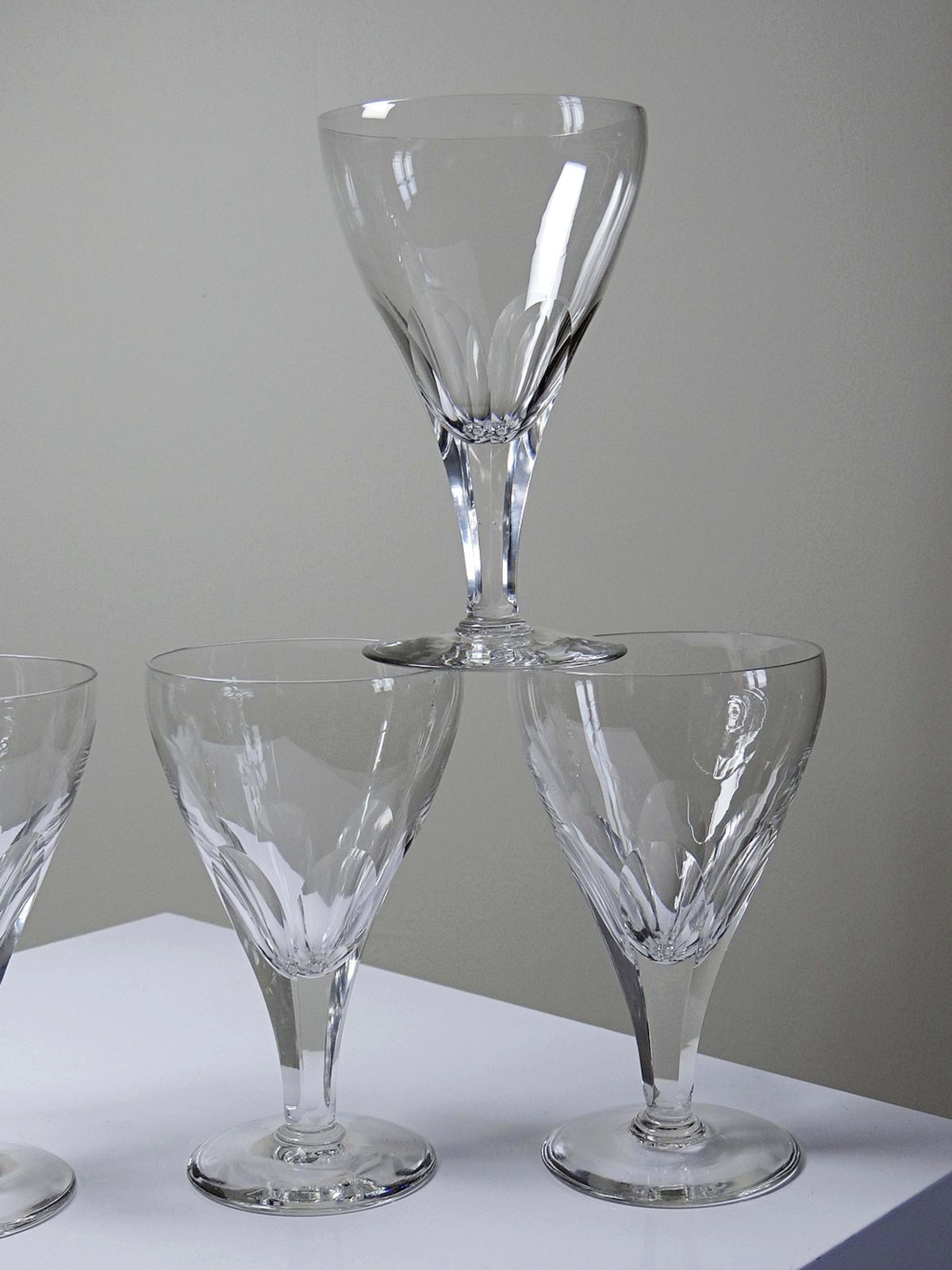 Set von 8 Vintage Kristallgläser zugeschrieben Moser, Böhmen