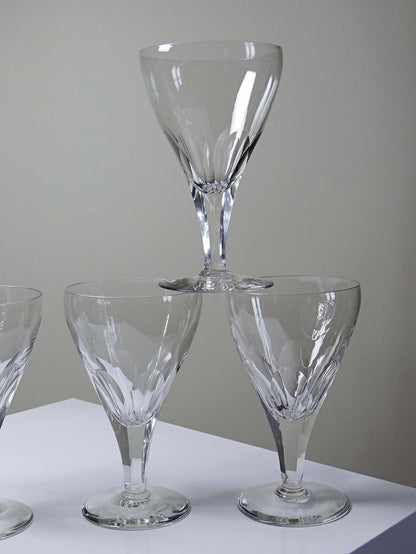 Set von 8 Vintage Kristallgläser zugeschrieben Moser, Böhmen
