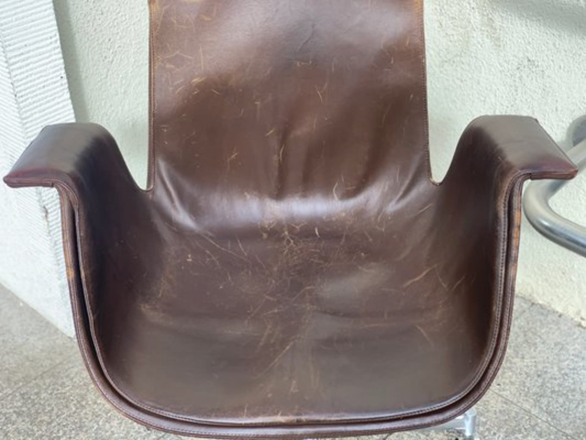 Vintage Stuhl Tulip FK 6727 von Preben Fabricius und Jørgen Kastholm für Kill International Braun, Silber