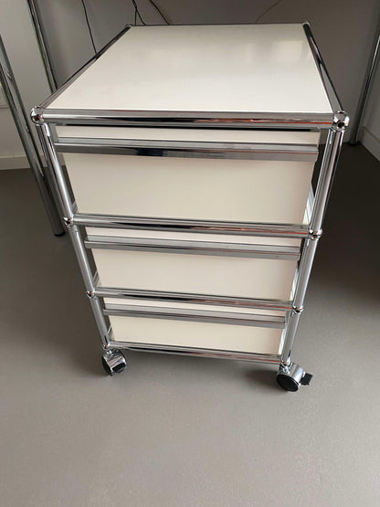 Vintage Rollcontainer von USM Haller reinweiß