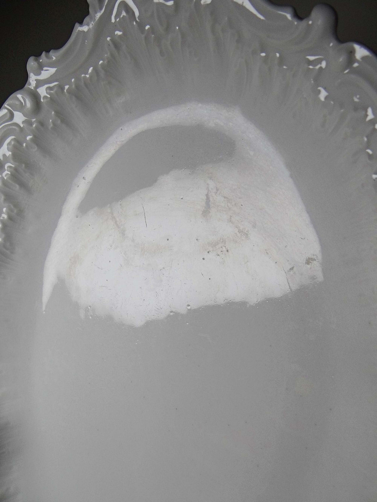 Vintage Servierplatte Limoges Porzellan Rokoko-Relief oval