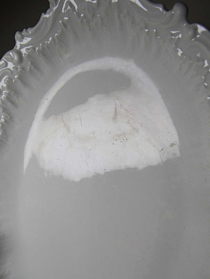 Vintage Servierplatte Limoges Porzellan Rokoko-Relief oval