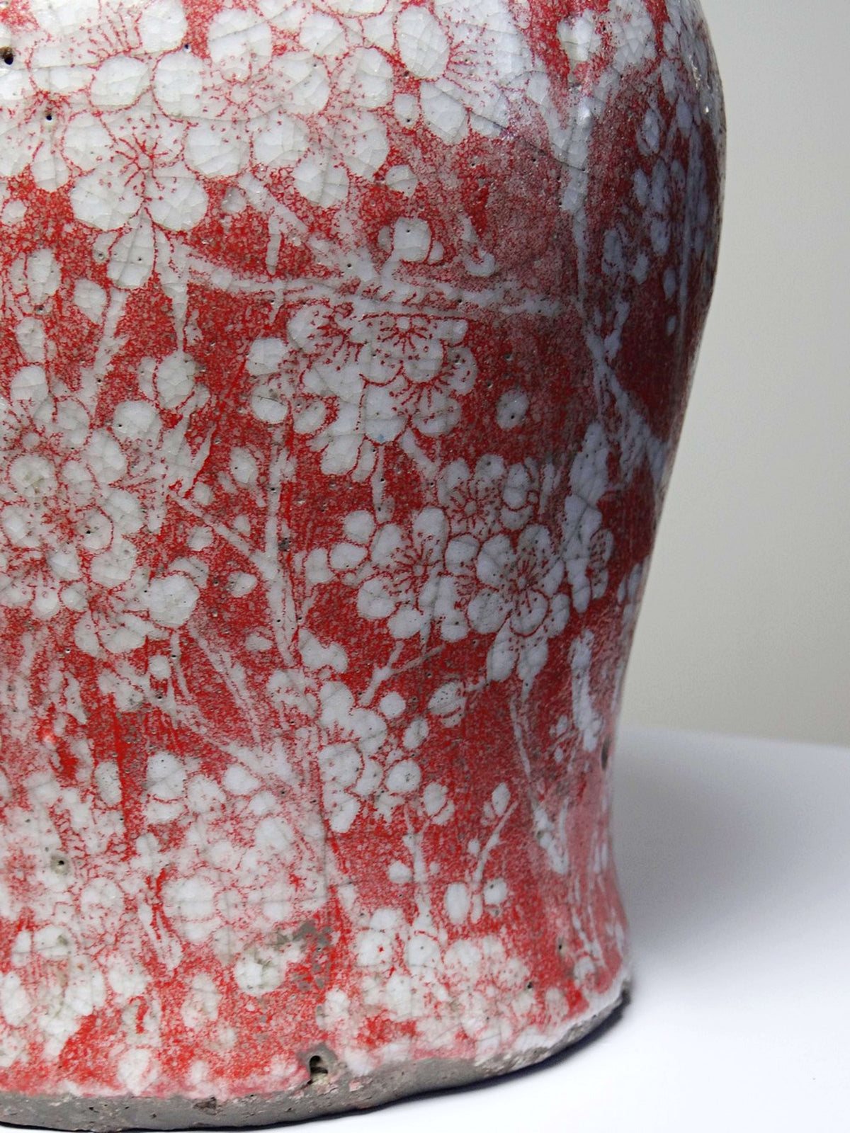 Vintage Vase Raku-Keramik Sakura-Dekor, Japan