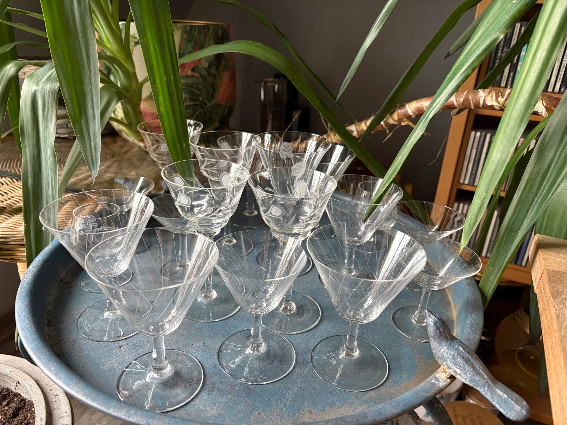 Vintage Glas Set von 17 Stück, diverse Varianten