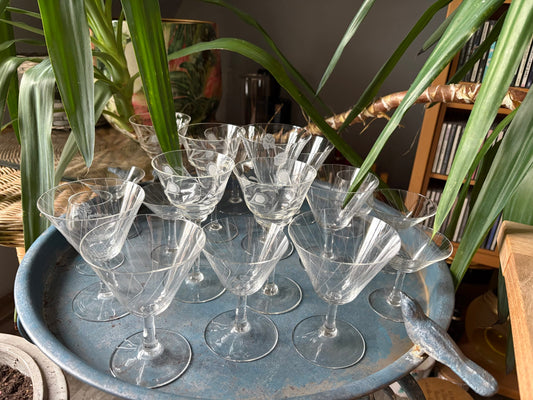 Vintage Glas Set von 17 Stück, diverse Varianten
