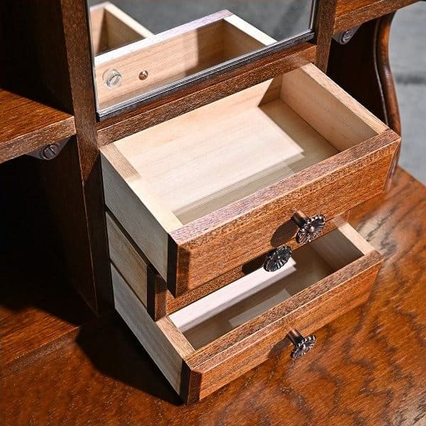 Vintage Frisiertisch Bruges mit Spiegel und Hocker von Mitsukoshi