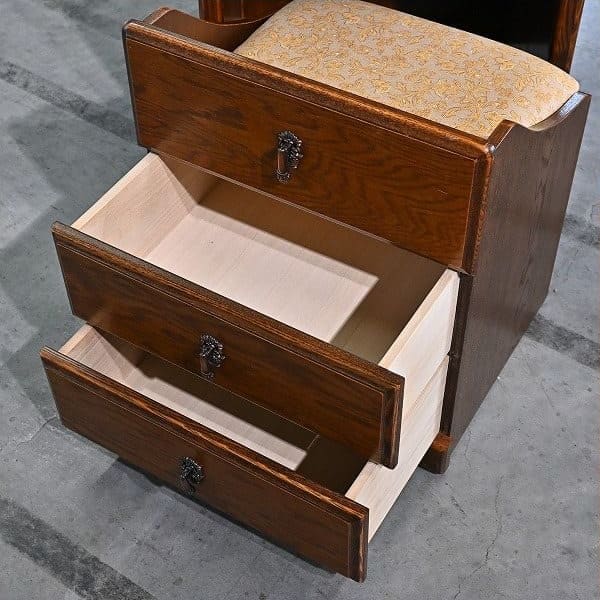 Vintage Frisiertisch Bruges mit Spiegel und Hocker von Mitsukoshi