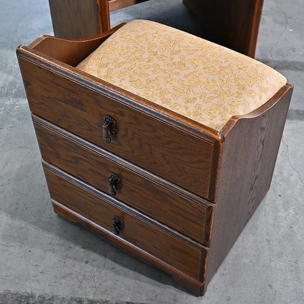 Vintage Frisiertisch Bruges mit Spiegel und Hocker von Mitsukoshi