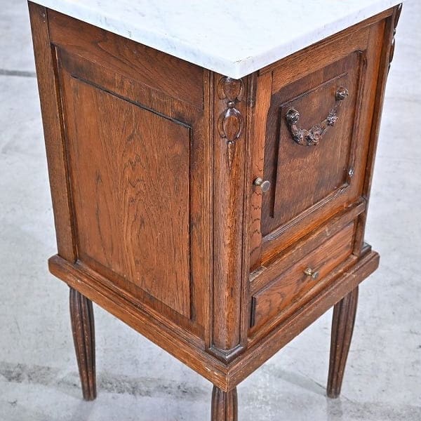 Vintage Konsole von England, Eichenholz, Marmorplatte