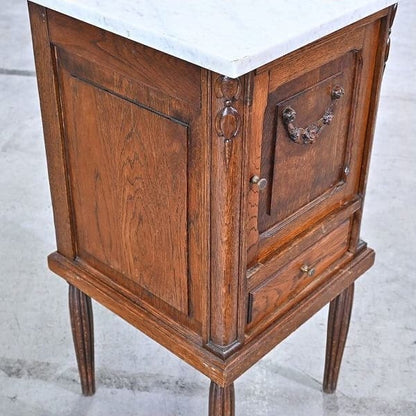 Vintage Konsole von England, Eichenholz, Marmorplatte