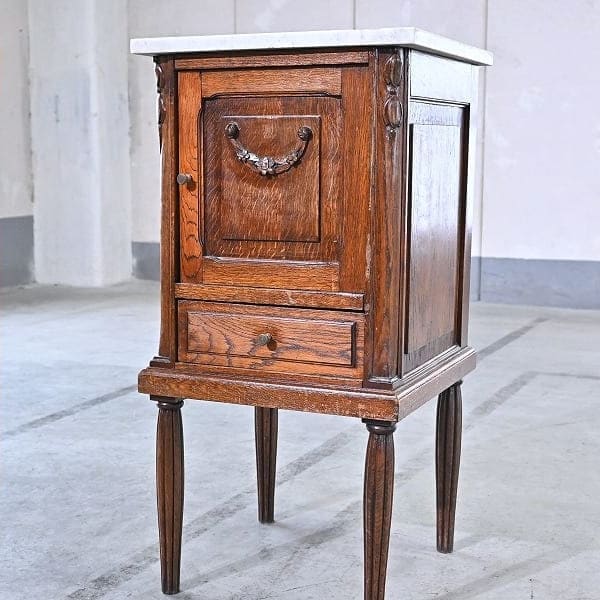 Vintage Konsole von England, Eichenholz, Marmorplatte