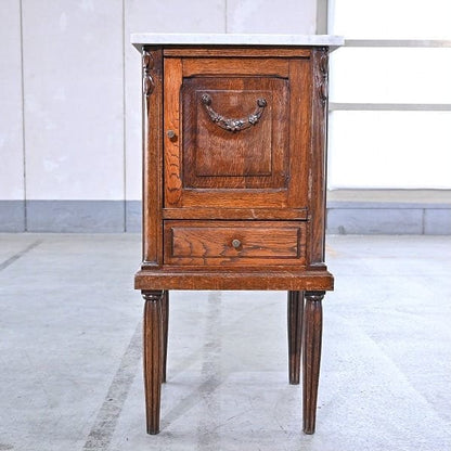 Vintage Konsole von England, Eichenholz, Marmorplatte