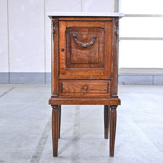 Vintage Konsole von England, Eichenholz, Marmorplatte