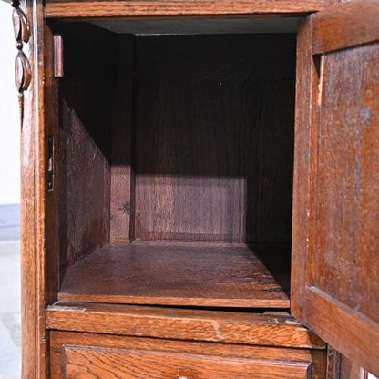 Vintage Konsole von England, Eichenholz, Marmorplatte