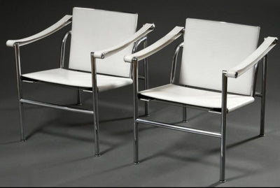 LC1 Basculant Stuhl von Le Corbusier und Pierre Jeanneret und Perriand für Cassina, weiß