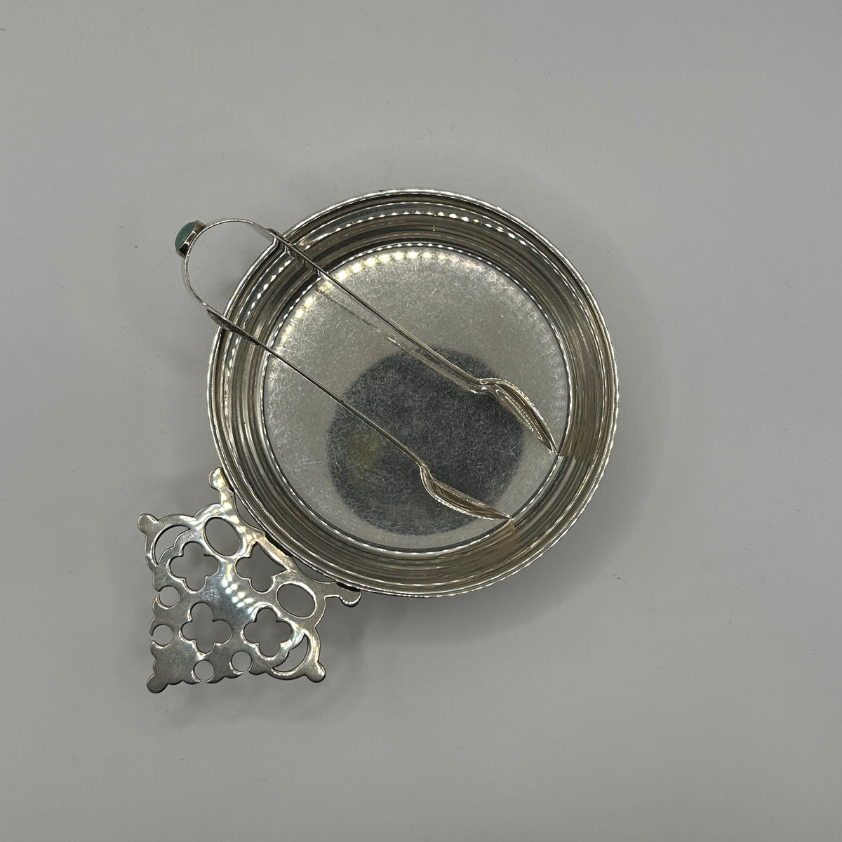 Vintage Set von 3 Cartier Schale, Untersetzer und Elefanten-Löffelzange von Cartier
