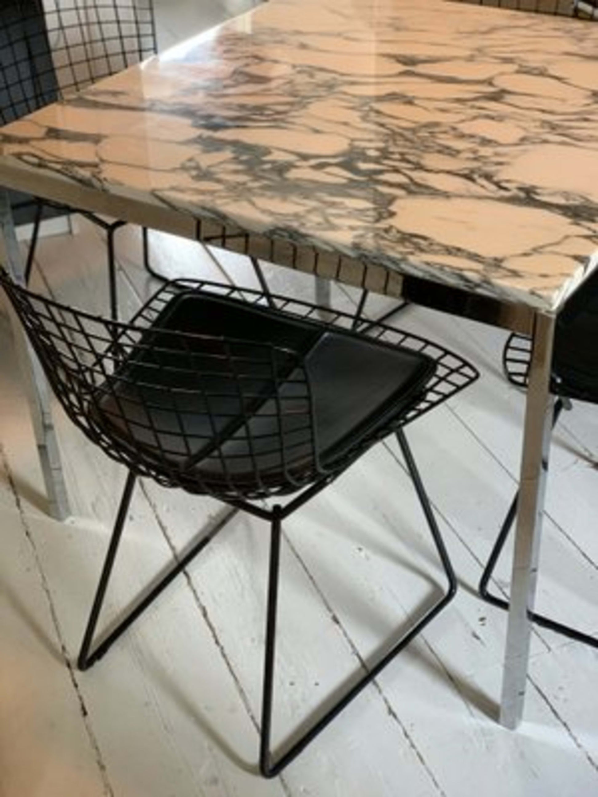 Vintage Esstisch von Florence Knoll Bassett für Knoll International, Marmor Chromfuß