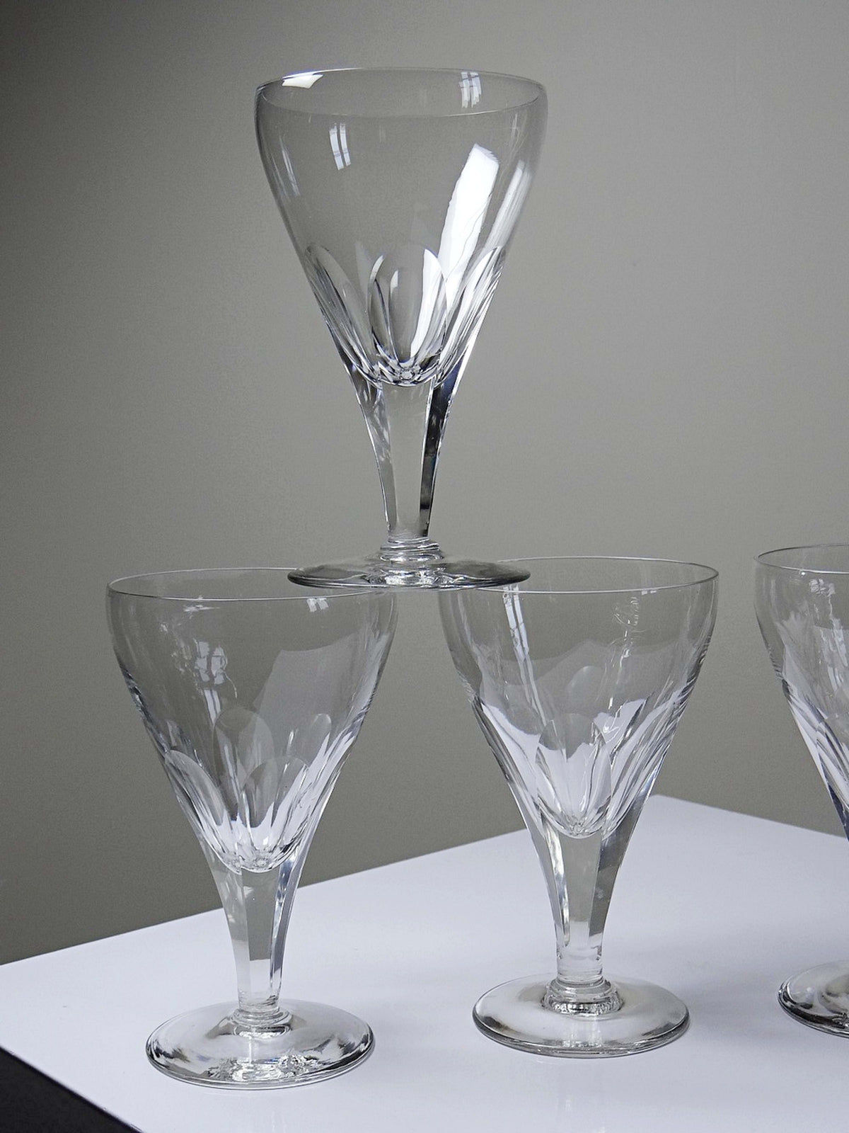 Set von 8 Vintage Kristallgläser zugeschrieben Moser, Böhmen