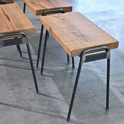 Vintage Hocker FACT von Sugiyama Seisakusho & Set von 4 & Eisenbeine & Altholz