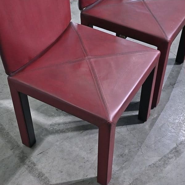 Vintage Stuhl Arcara von Paolo Piva für B&B Italia Set von 2, Leder, Chromring