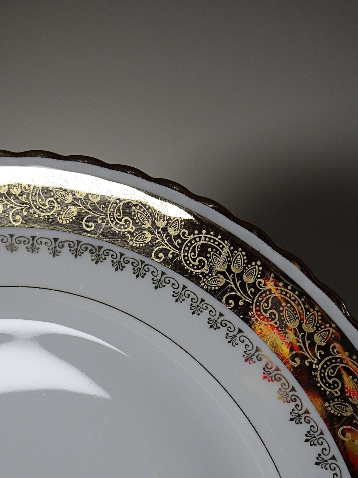 Set von 6 Vintage Teller von ADP Royal Limoges, Porzellan vergoldet