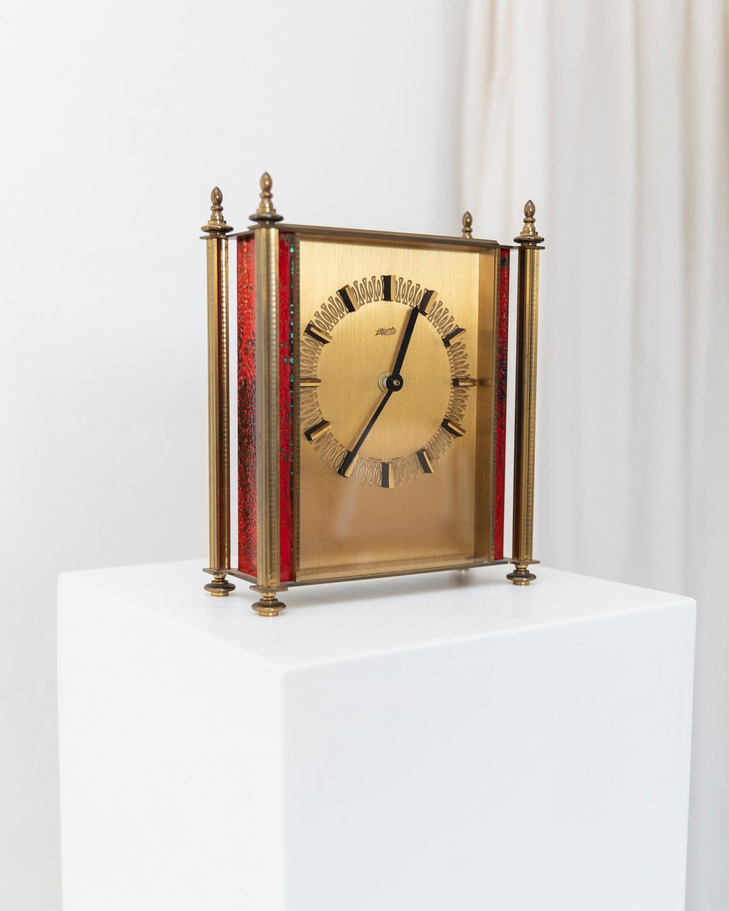Vintage clock by Atlanta red brass 1970s